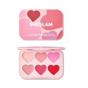 پالت رژگونه کرمی 6 تایی قلبی شیگلم پالت رژگونه کرمی 6 تایی قلبی شیگلم